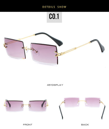 Luxury Rimless Square Polarized Sunglasses