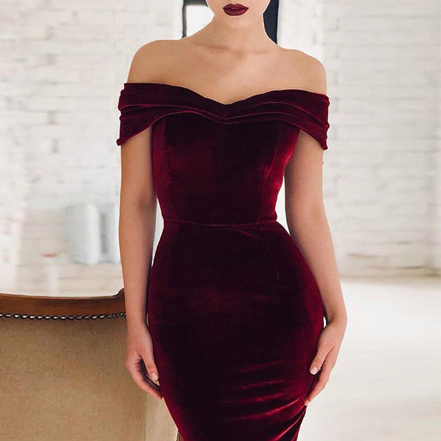 Off the Shoulder Velvet Dresses