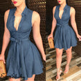 Sleeveless Club Party Denim Dress