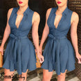 Sleeveless Club Party Denim Dress