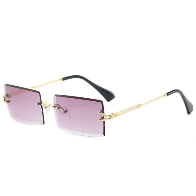 Luxury Rimless Square Polarized Sunglasses