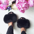 Casual Shoes Real FOX Fur Fluffy Slippers