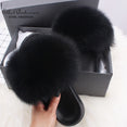 Casual Shoes Real FOX Fur Fluffy Slippers