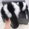 Casual Shoes Real FOX Fur Fluffy Slippers