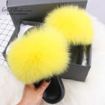 Casual Shoes Real FOX Fur Fluffy Slippers