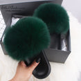 Casual Shoes Real FOX Fur Fluffy Slippers