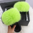 Casual Shoes Real FOX Fur Fluffy Slippers