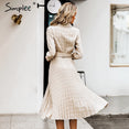 Elegant Office Ladies Vintage pleated Dress