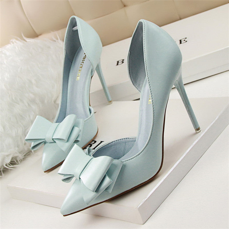 Pointed Toe Bowknot Sweet High Heel