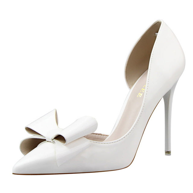 Pointed Toe Bowknot Sweet High Heel