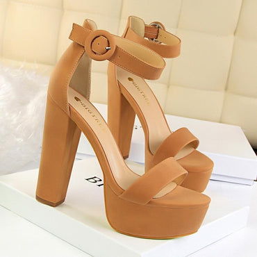 Sexy Block Buckle Women Pumps High Heels