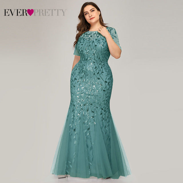 Elegant Evening Lace Appliques Mermaid Gowns Dress