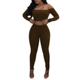 Off Shoulder Women Long Sleeve Bodycon Tracksuit