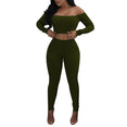 Off Shoulder Women Long Sleeve Bodycon Tracksuit