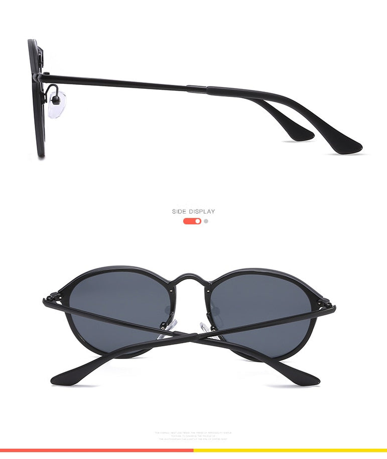 Luxury Coating Mirror Cat Eye Retro Rimless Sunglasses