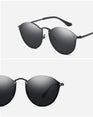 Luxury Coating Mirror Cat Eye Retro Rimless Sunglasses