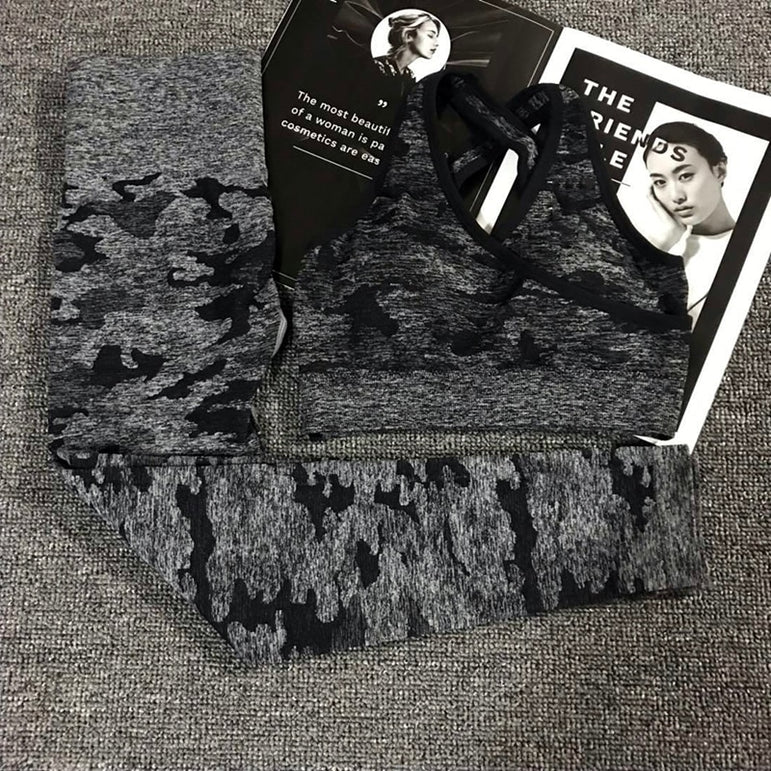 Gym Fitness Camouflage Camo Yoga Set