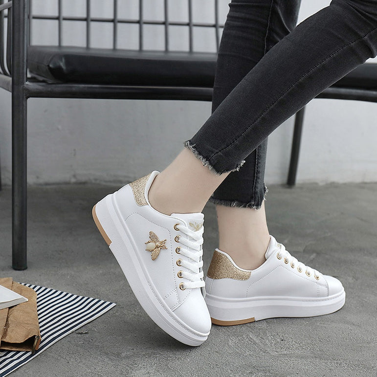 Casual Shoes Women Breathable Leather Sneakers