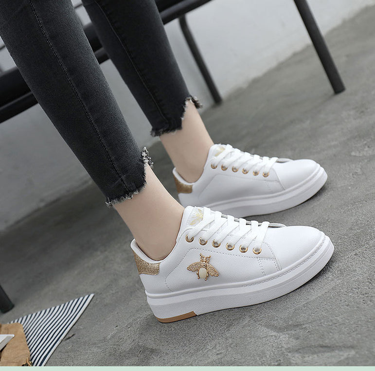 Casual Shoes Women Breathable Leather Sneakers