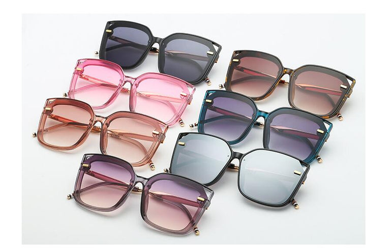 Square Frame Shades Flat Lens Sunglasses