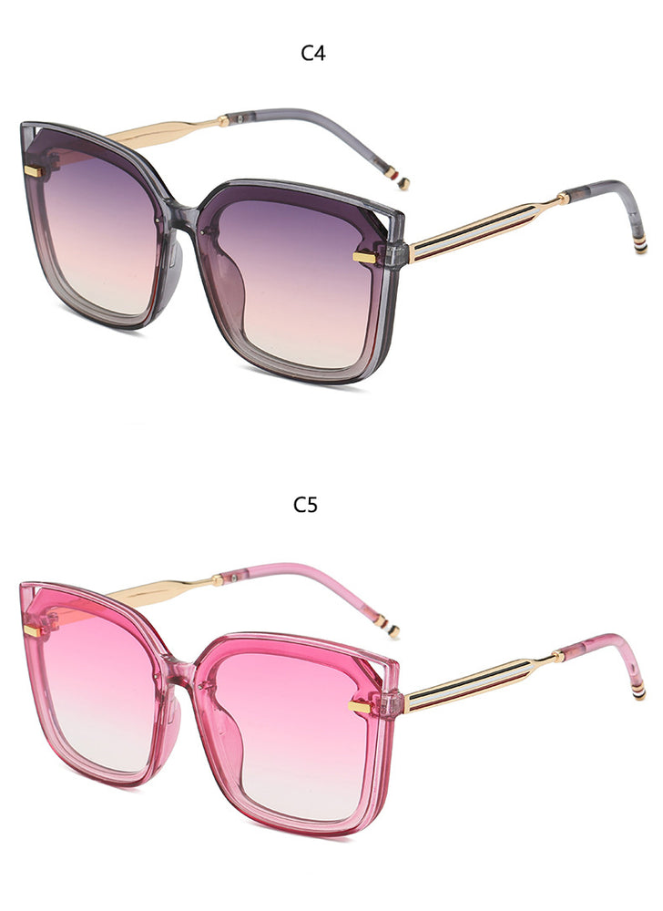 Square Frame Shades Flat Lens Sunglasses