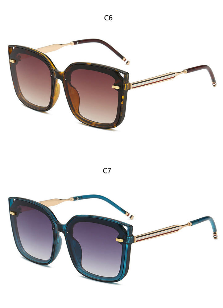 Square Frame Shades Flat Lens Sunglasses