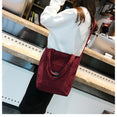 Luxury Corduroy Zipper Shoulder Handbags