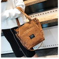 Luxury Corduroy Zipper Shoulder Handbags