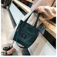 Luxury Corduroy Zipper Shoulder Handbags