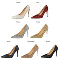 Thin Pointed Toe Metal Pumps Bridal Wedding High Heels