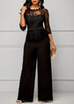 Lace High Waist Palazzo Jumpsuits