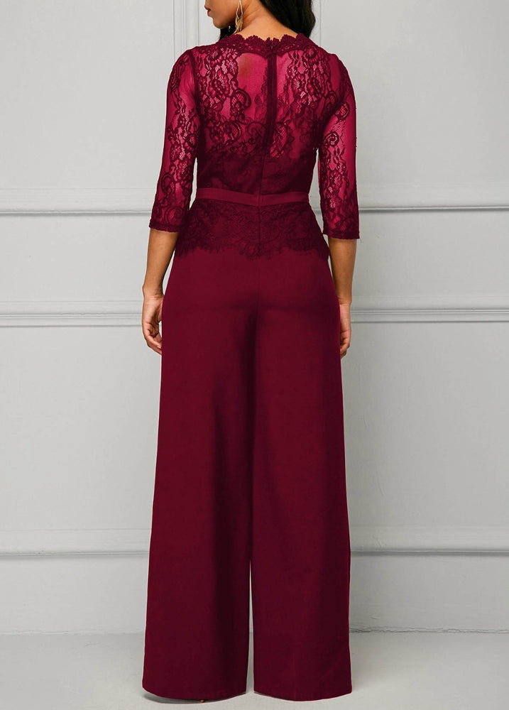 Lace High Waist Palazzo Jumpsuits