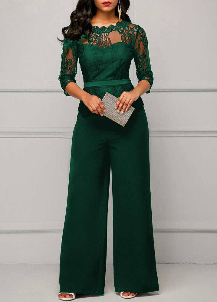 Lace High Waist Palazzo Jumpsuits