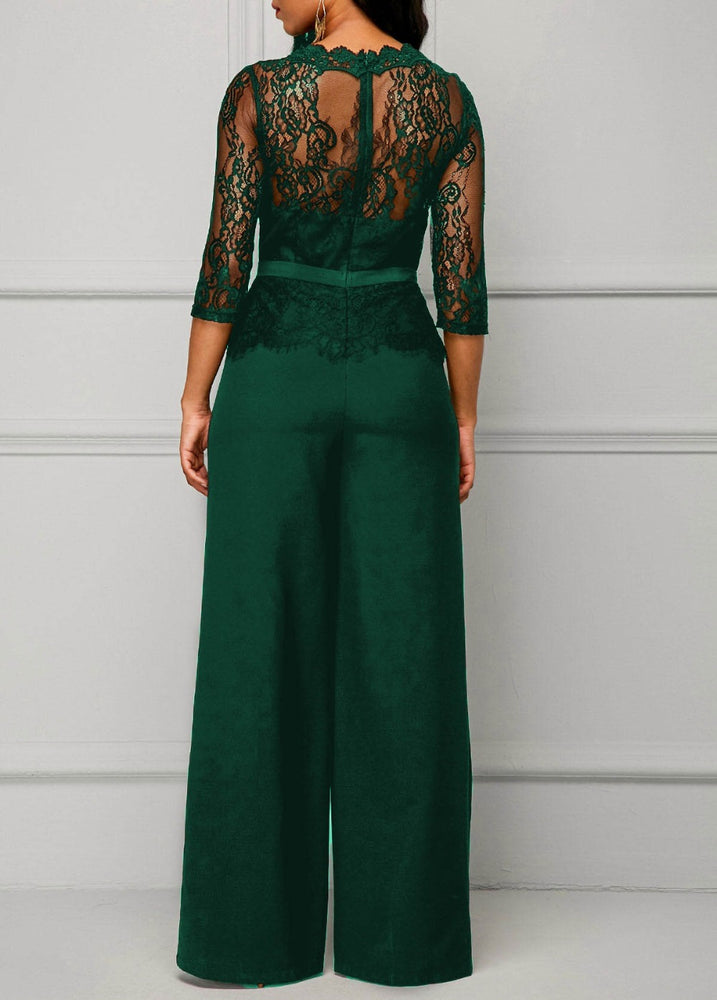 Lace High Waist Palazzo Jumpsuits