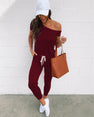 High Waist Off Shoulder Short Sleeve Women Clubwear Jumpsuit