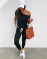 High Waist Off Shoulder Short Sleeve Women Clubwear Jumpsuit