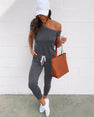 High Waist Off Shoulder Short Sleeve Women Clubwear Jumpsuit