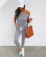 High Waist Off Shoulder Short Sleeve Women Clubwear Jumpsuit