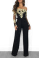 Off Shoulder Appliques Lace Women Jumpsuit