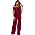 Off Shoulder Appliques Lace Women Jumpsuit