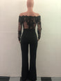 Off Shoulder Appliques Lace Women Jumpsuit