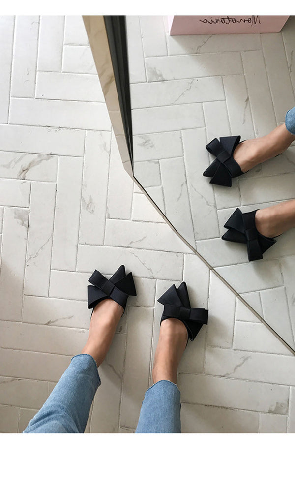 Pointed Bow tie Slippers