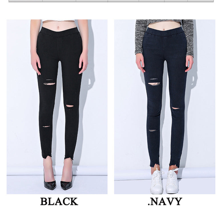 High Waist Skinny Denim Pencil Pants