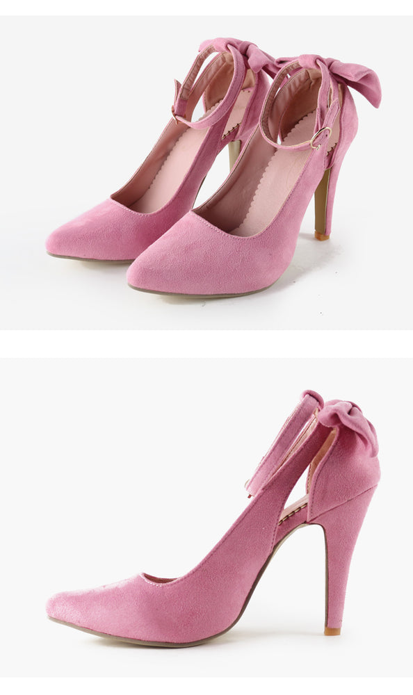 Pointed Toe Buckle Strap Butterfly High Heels