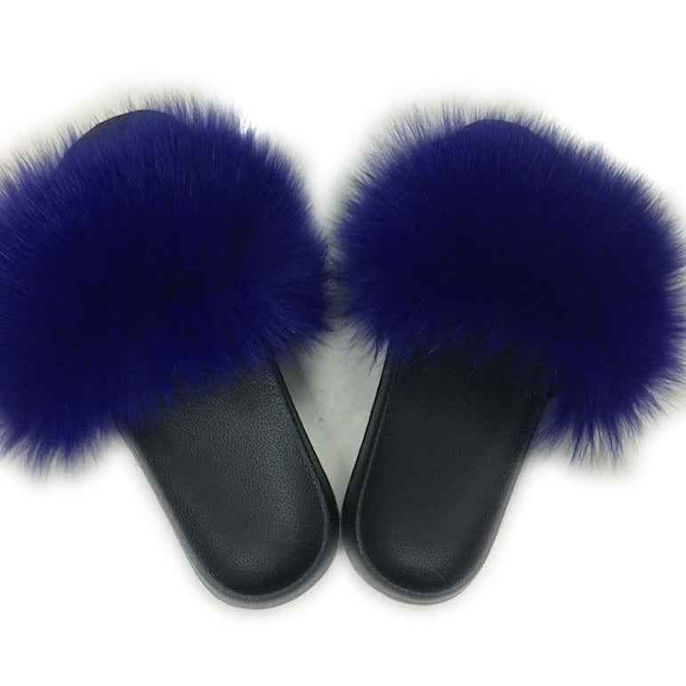 Real Fur Women Fox Fur Slippers