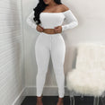 Off Shoulder Women Long Sleeve Bodycon Tracksuit