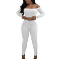 Off Shoulder Women Long Sleeve Bodycon Tracksuit