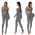 Off Shoulder Women Long Sleeve Bodycon Tracksuit