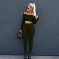 Off Shoulder Women Long Sleeve Bodycon Tracksuit