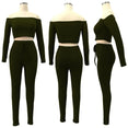 Off Shoulder Women Long Sleeve Bodycon Tracksuit